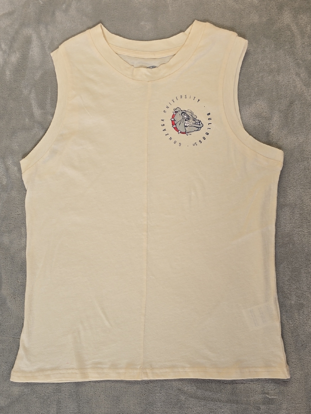 Rivalry Threads Cream Sleeveless Gonzaga Bulldog Graphic Tank. B2